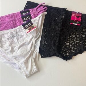 Maidenform Assortment of Bikini Panties 4 Pairs - Size XXL / 9